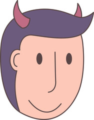 Devil line filled icon. Face Halloween icon. Face Halloween simple cartoon style. Halloween avatar decorative elements.