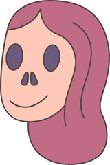 Ghost line filled icon. Face Halloween icon. Face Halloween simple cartoon style. Halloween avatar decorative elements.