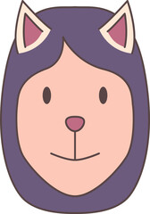 Dog line filled icon. Face Halloween icon. Face Halloween simple cartoon style. Halloween avatar decorative elements.