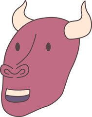 Minotaur line filled icon. Face Halloween icon. Face Halloween simple cartoon style. Halloween avatar decorative elements.