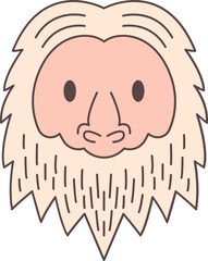 Yeti line filled icon. Face Halloween icon. Face Halloween simple cartoon style. Halloween avatar decorative elements.