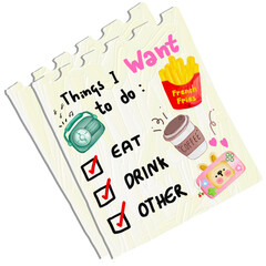 Various types of note book list write