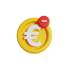 delete euro money 3d illustration