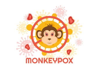 Monkey Pox Outbreak Vector Illustration of Virus Symptoms in Humans Monkeypox Microbiological in Flat Cartoon Hand Drawn Templates