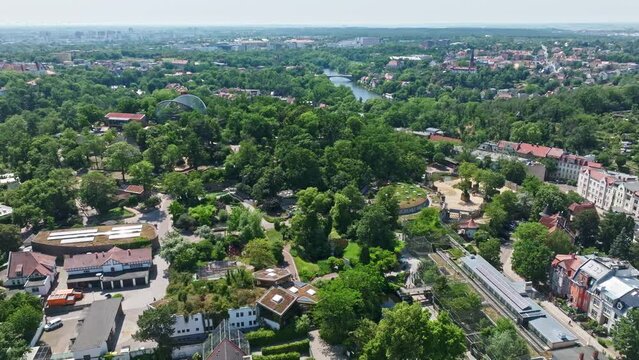 Aerial view of Zoologischer Garten Halle (Bergzoo) , Germany