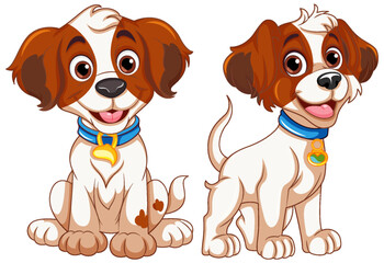 Adorable Dog in Sitting and Standing Poses