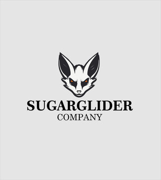 sugar glider animal vector design, vector illustration. Emblem design on white background