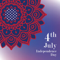 4th July American Independence day mandala 