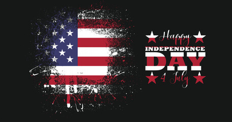 4th July American Independence day grunge flag
