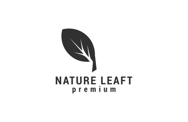 nature leaf logo retro vintage hipster icon