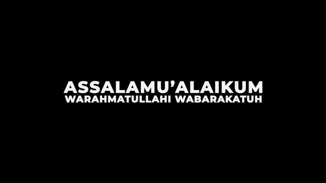 Assalamualaikum text animated. Text opening video. Trim paths text animated. 