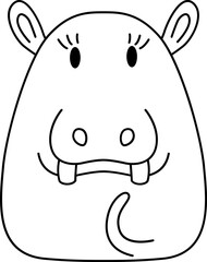 Hippopotamus line icon