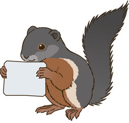 メッセージボードを持つミケリス