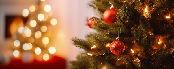 Fototapeta na wymiar Christmas Tree with Decorations