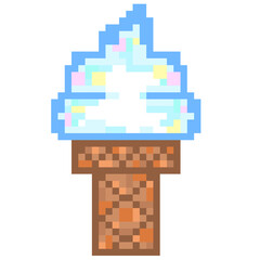 Fototapeta premium Pixel Dessert Icon Clip Art. Pixel art of ice cream illustration.