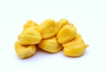Jackfruit on white background close-up view 