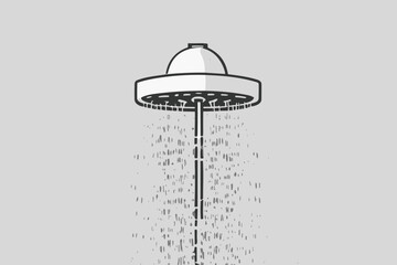 shower head with water drops icon vector