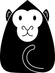 Monkey glyhp icon. Animal simple cartoon style.
