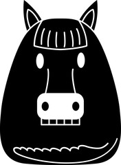 Horse glyhp icon. Animal simple cartoon style.