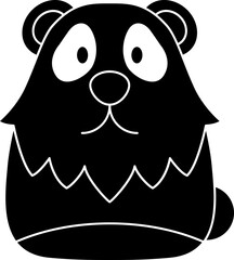 Panda glyhp icon. Animal simple cartoon style.