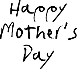 Digital png illustration of mother's day text on transparent background