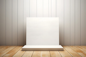 Simple white Pedestals Podium for product presentation geometrical shapes