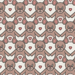 Digital png illustration of heart and teddybear on transparent background