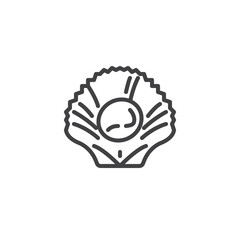 Scallop seafood line icon