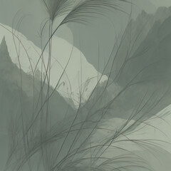 calming palette of cool greens and soft grays