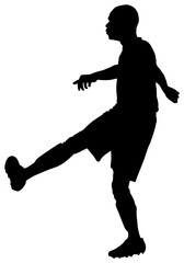 Digital png silhouette image of male football player on transparent background