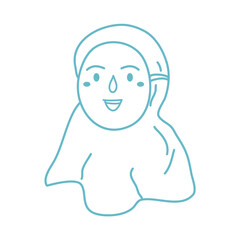 minimal line art hijab girl feminine logo
