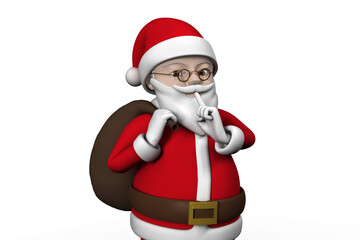 Digital png illustration of happy santa claus on transparent background