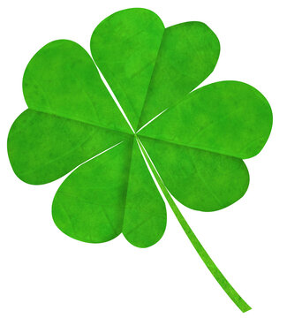 Digital png illustration of green shamrock on transparent background