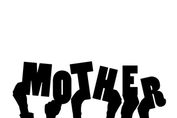 Digital png illustration of mother's day text on transparent background