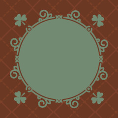 Digital png illustration of green shamrock and frame on transparent background