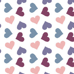 Digital png illustration of pink, blue and purple heart on transparent background