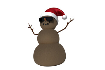 Digital png illustration of snowman with sunglasses on transparent background