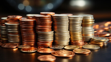Coins stack. Generative Ai