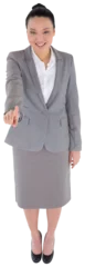 Foto op Plexiglas Aziatische plekken Digital png photo of happy asian businesswoman on transparent background