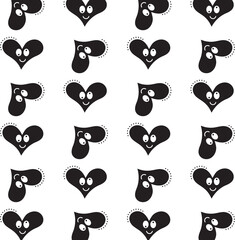 Digital png illustration of black heart and smile on transparent background