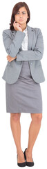 Digital png photo of focused hispanic businesswoman on transparent background