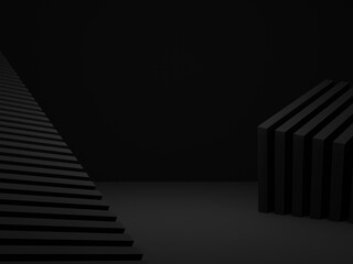 3D render dark geometric background