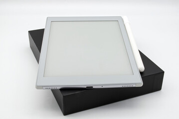 Ebook Tablet Reader isolated on white background.