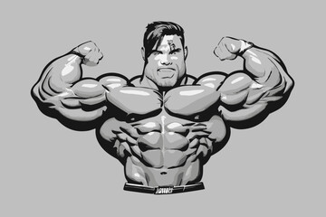 illustration of a boxer with arms raised