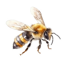 Bee watercolor clipart. Generative AI illustration