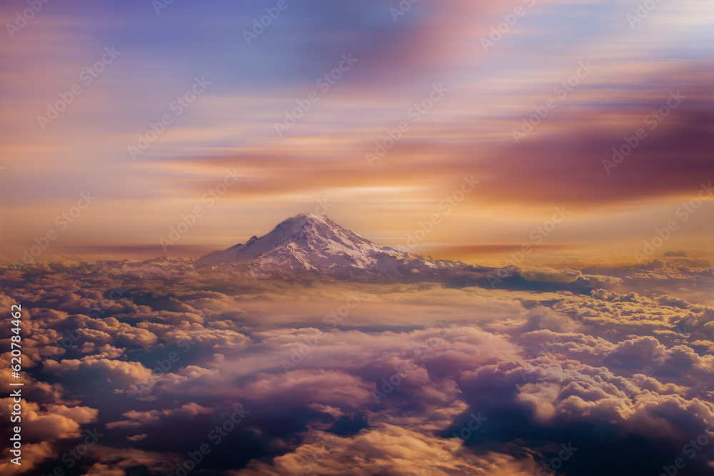 Wall mural abstract clouds background and texture, clouds and sky from airplane window view,
