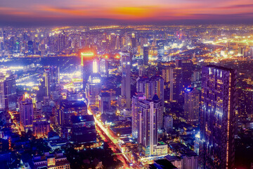 Obraz premium Solar panel over cityscapes, solar power green energy for life concept,
