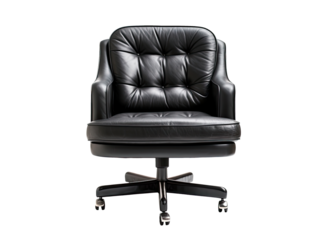 Big black armchair isolated on transparent background