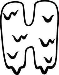 Happy Halloween Melted Dripping Alphabet H