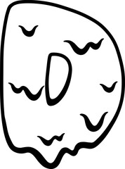 Happy Halloween Melted Dripping Alphabet D